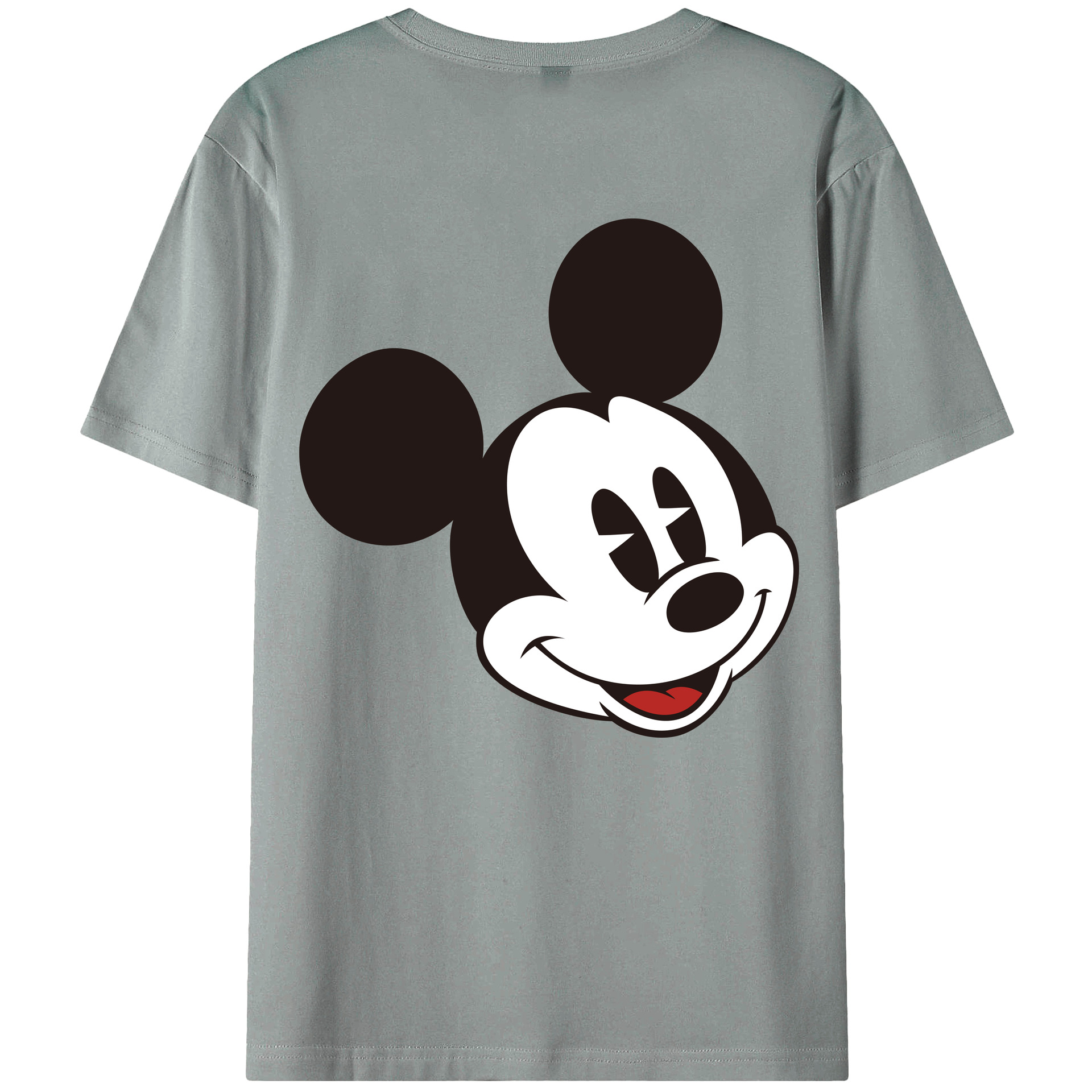 ミッキーマウス Mickey Mouse 綿100％ メンズ半袖Tシャツ（バックプリント） 通気性